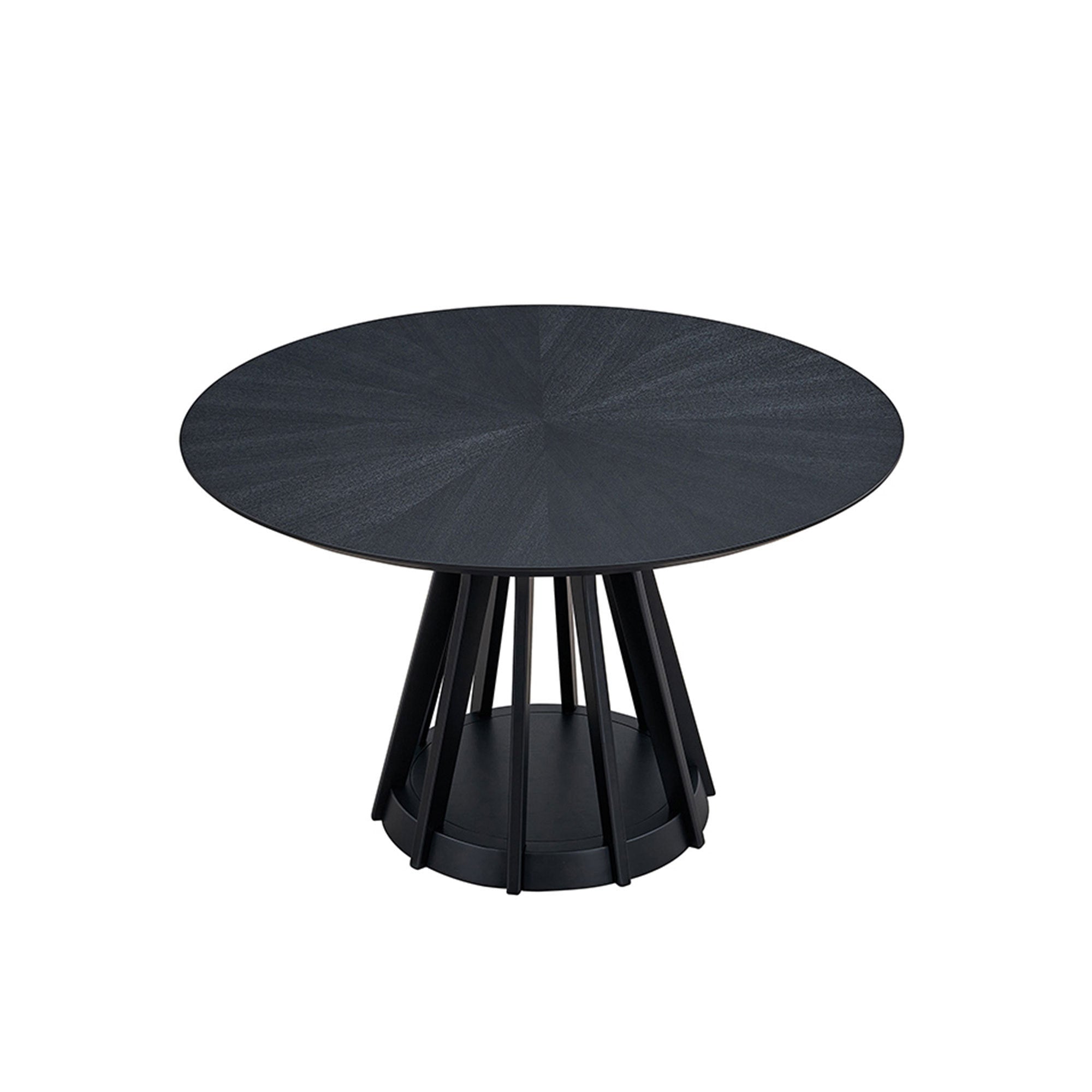 (1 Table + 4 Chairs) 5-Piece Modern Wooden Dining Table Set with Upholstered Chairs - Round Kitchen Table & Sturdy Black Legs for Living Room, Restaurant & Home Decor | Perfect for Family Dinners, Entertaining Guests & Small Space Dining