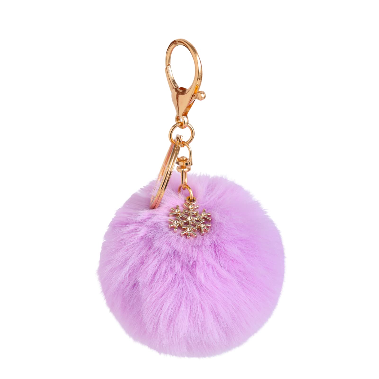 Fluffy Pom Pom Keychain - Soft Artificial Fur Ball Keyring for Car Keys, Bags & Backpacks - Cute & Stylish Accessory for Women, Girls & Teens (Perfect Gift for Christmas, Birthday & Party Favors)