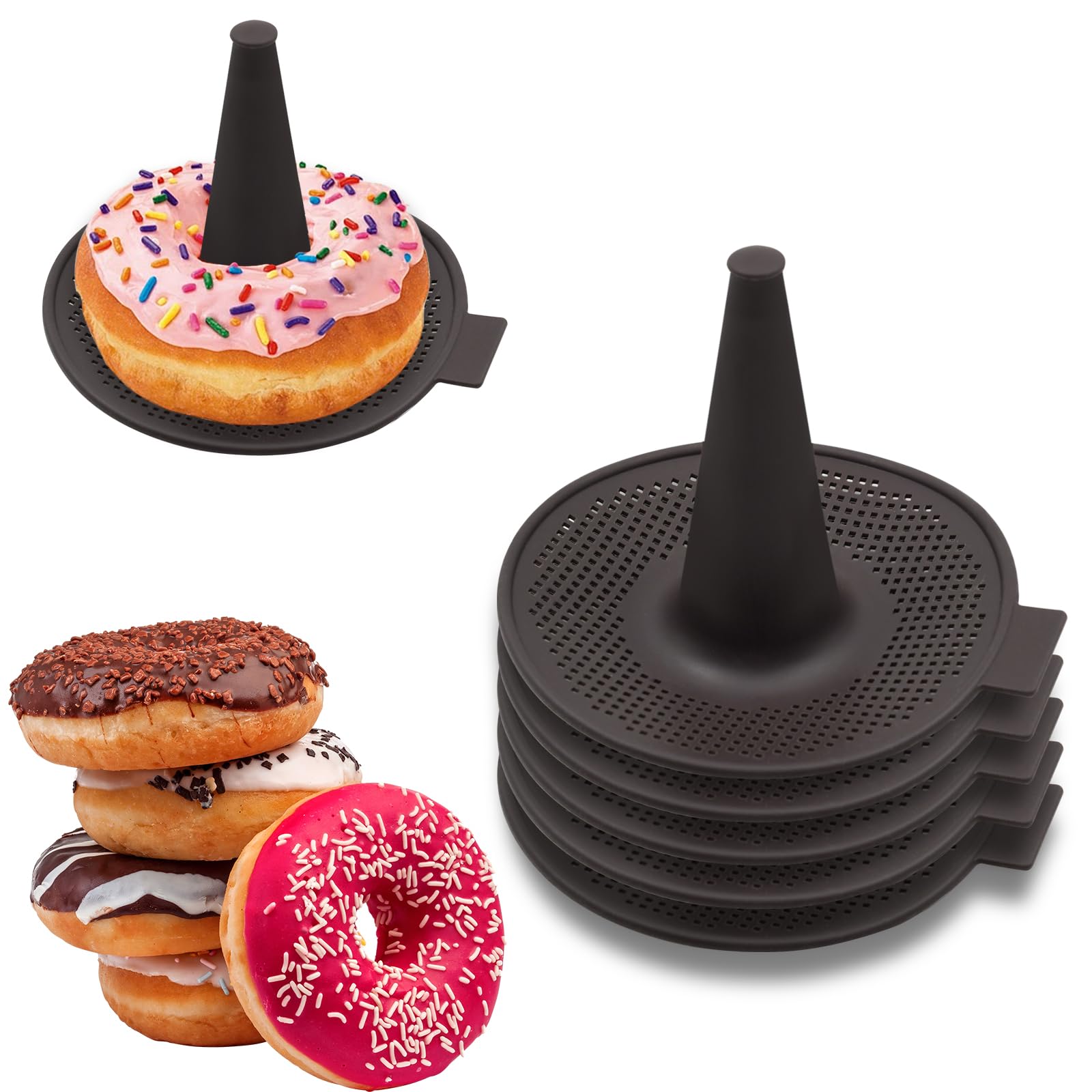 6-Piece Silicone Donut Molds for Baking - Non-Stick Reusable Donut Pan Set for Bagels, Doughnuts, Cakes & Pastries - Perfect Kitchen Gadgets for Home Bakers & Party Treats