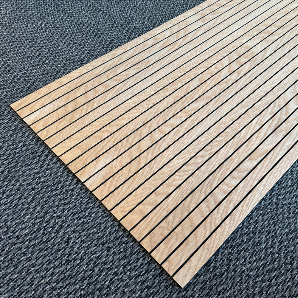 WOODFLEX Flexible Acoustic Wood Slat Wall Panel - Oak Veneer 2700mm x 600mm Slim Design for Home Theater & Office Soundproofing