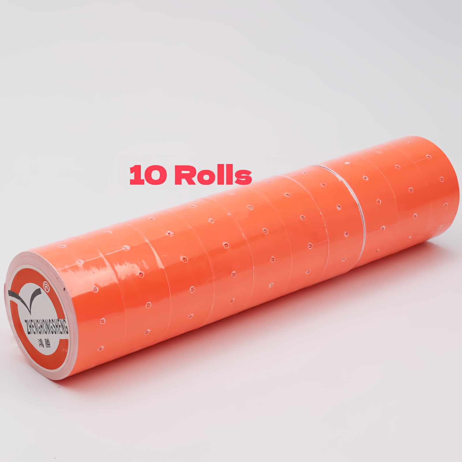 MX-5500 Price Gun Labels - 10 Rolls (4000pcs) Red Adhesive Stickers for Retail Pricing, Inventory & Barcodes - Perfect for Supermarkets, Warehouses & Small Businesses