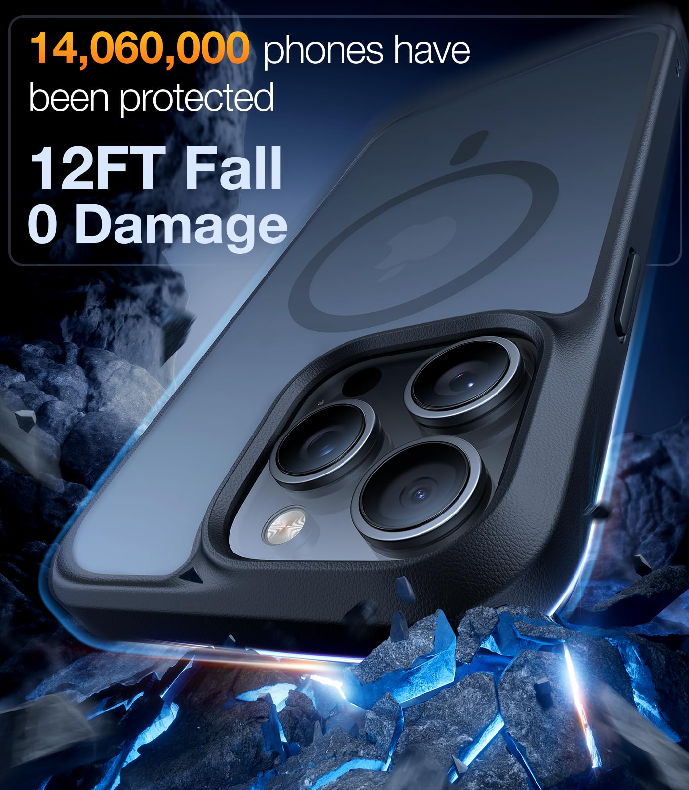 TORRAS Magnetic Shockproof Case for iPhone 13 Pro Max - Military Grade Drop Tested, MagSafe Compatible, Slim Protective Cover with Translucent Hard Back & Soft Bumper (Black) - Perfect for Daily Use, Outdoor Activities and Travel Protection