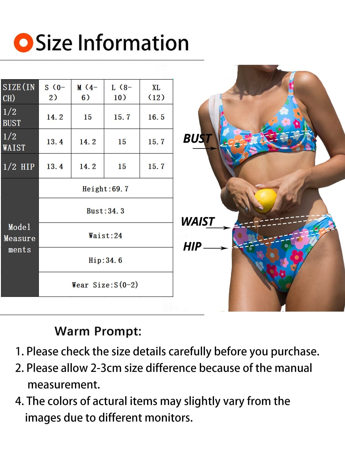 BIKINX Sexy High Cut Blue Floral Bikini Set - Women's Underwire Push Up 2 Piece Bathing Suit | Perfect for Beach Vacations, Pool Parties & Summer Getaways