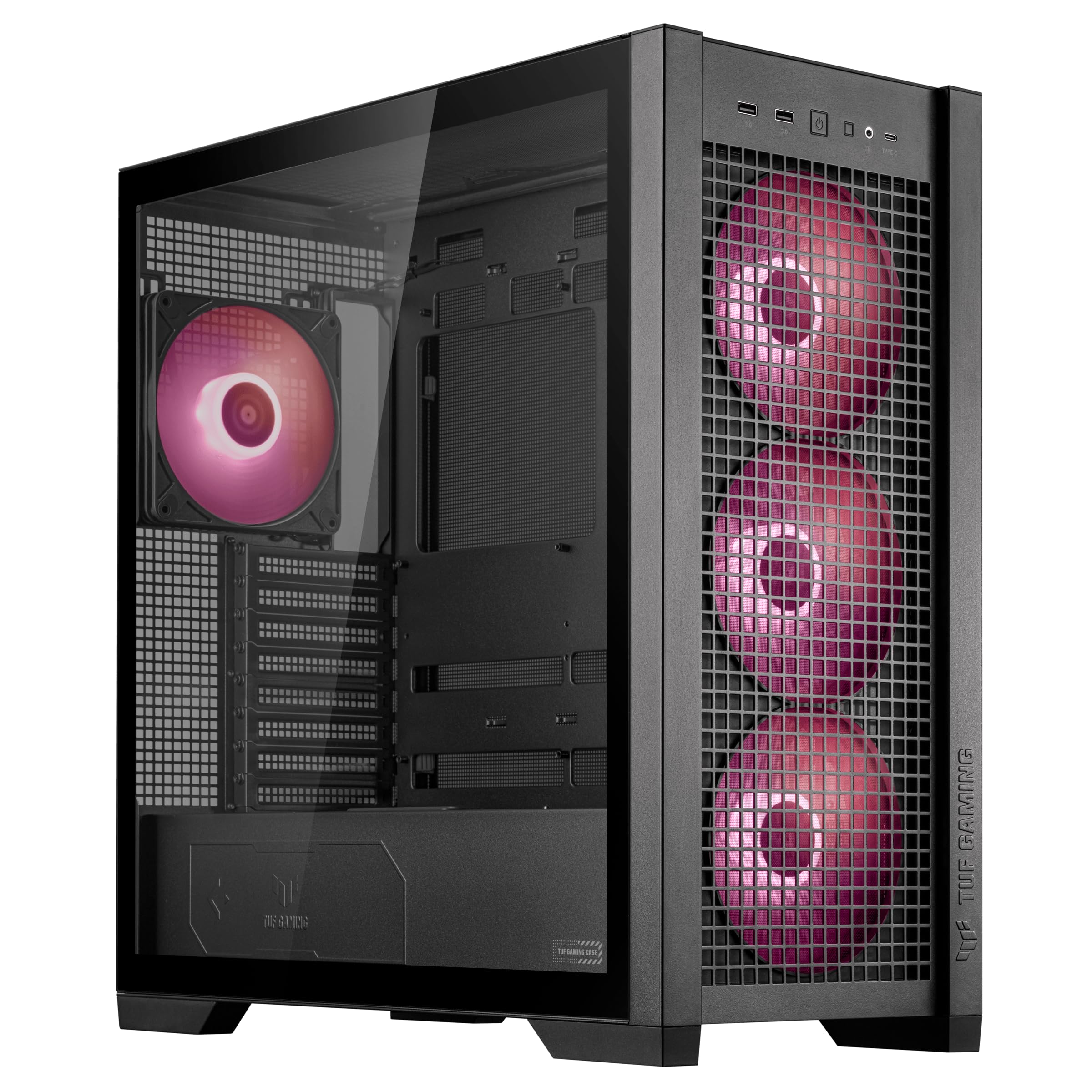 ASUS TUF Gaming GT302 ARGB ATX Mid-Tower PC Case with 4x140mm ARGB Fans - High Airflow & Static Pressure, Interchangeable Side Panel, Detachable Top Panel, Hidden-Connector MB Support - Perfect for Gaming Rigs & High-Performance PC Builds