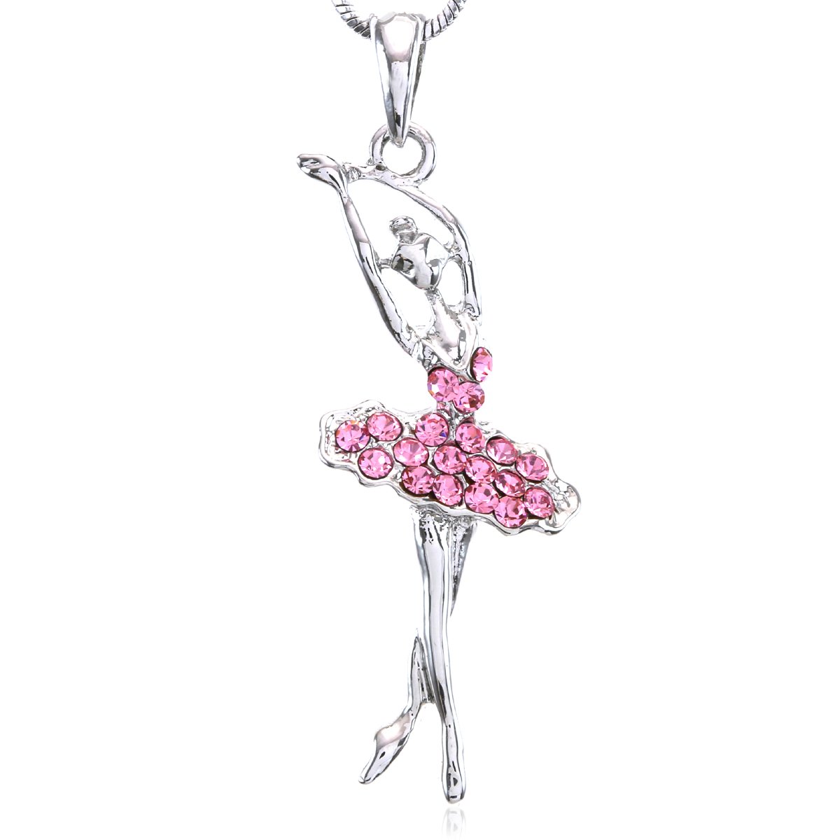 Elegant Light Pink Ballerina Dancer Ballet Pendant Necklace - Perfect Gift for Ballet Lovers, Dancers & Jewelry Enthusiasts | Great for Birthdays, Performances & Special Occasions