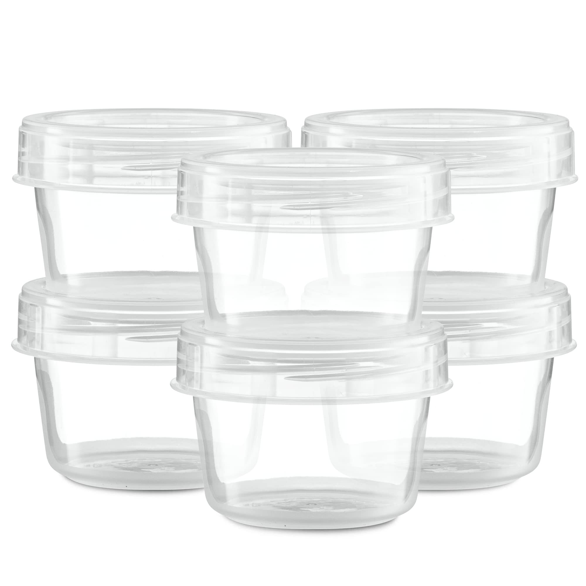 4oz Clear Twist Cap Food Storage Containers (10 Pack) - Airtight Freezer-Safe Containers for Meal Prep, Leftovers & Snacks | BPA-Free Disposable Plastic Containers with Screw-On Lids