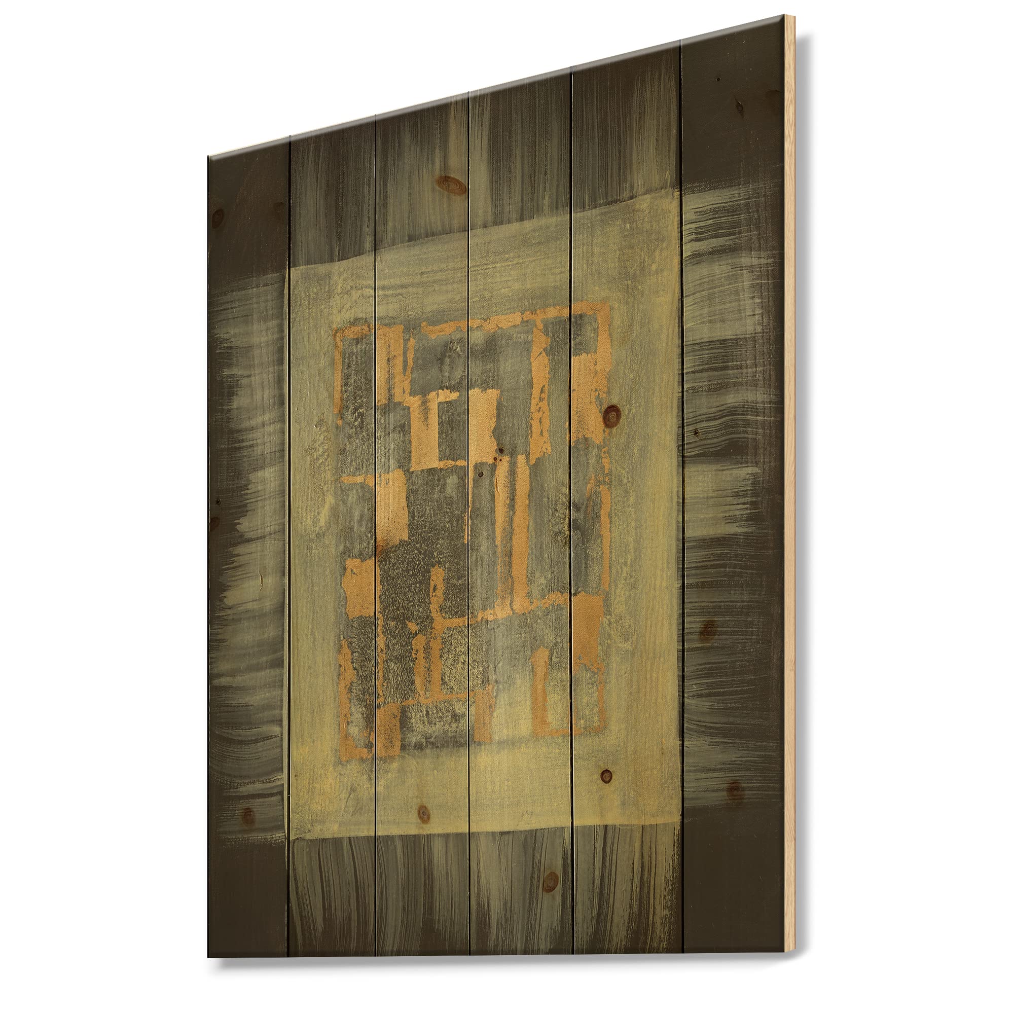 DesignQ Gold Geometric Tapestry II - Modern Wood Wall Art Decor, Large Abstract Wood Panel Printed on Natural Pine - Perfect for Living Room, Bedroom & Office Wall Decoration
