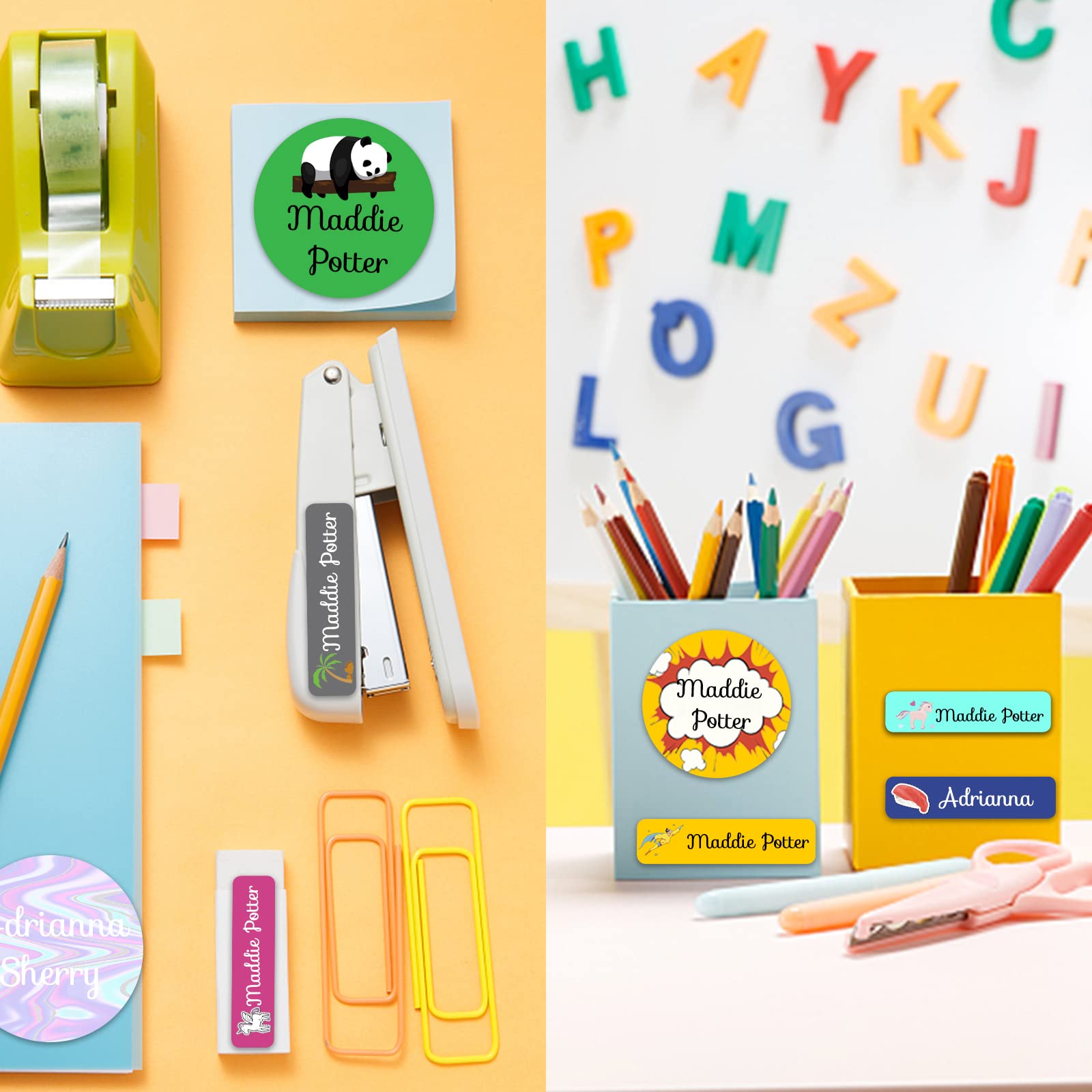 105 Pcs Personalized Kids Name Labels - Custom Waterproof Stickers for Lunch Boxes, Water Bottles & School Supplies - Perfect for Daycare, Camp & Back to School Organization