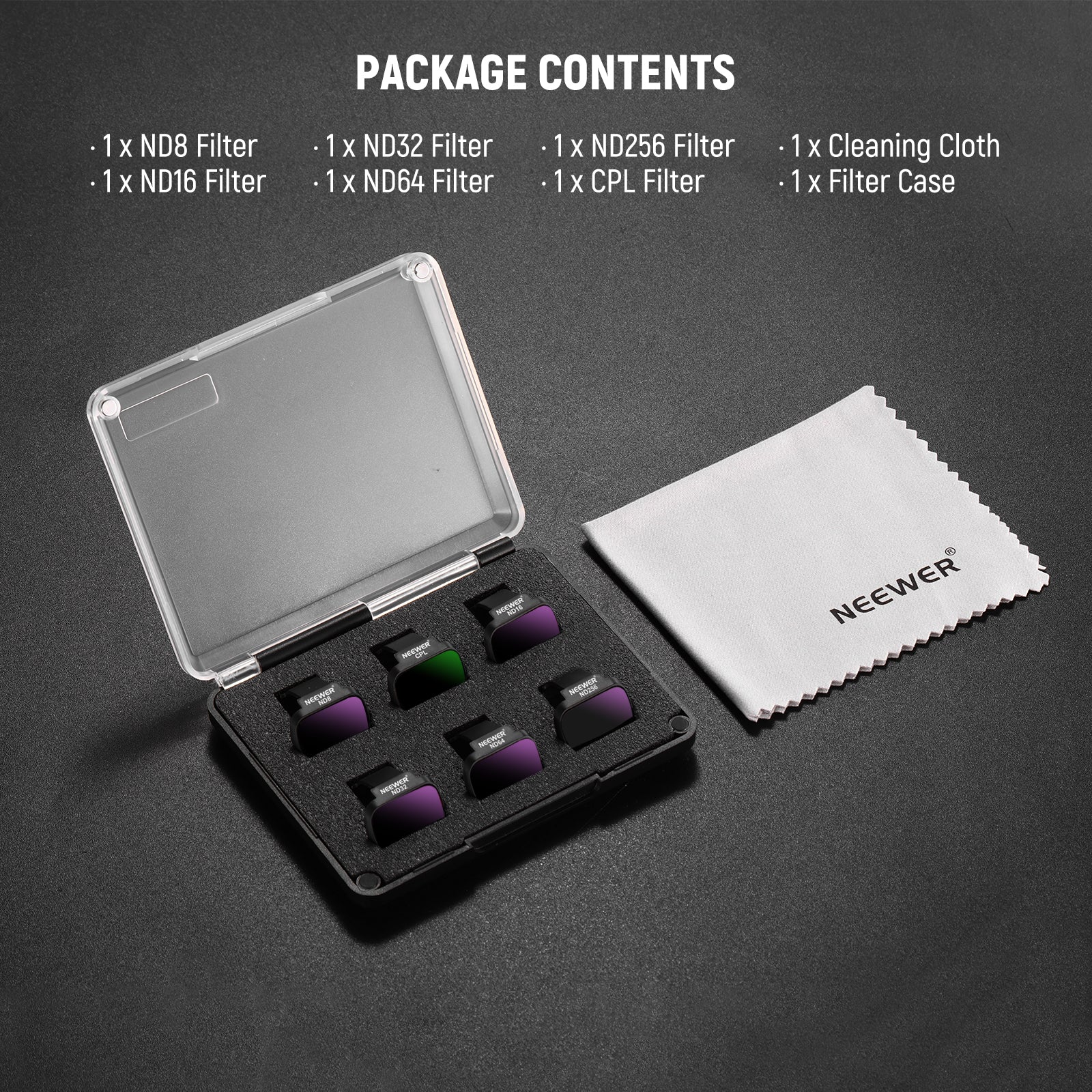 NEEWER FL B32/FL B31 6-Piece ND/CPL/UV Filter Kit for DJI Mini 4K, Mini 2, Mavic, SE, 2 SE Drones - Enhance Aerial Photography & Videography in Sunny or Bright Conditions
