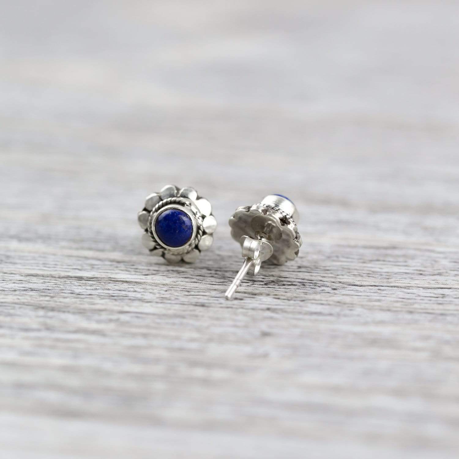 Healing Lapis Lazuli Stud Earrings - Natural Gemstone Jewelry for Women, Hypoallergenic & Stylish - Perfect for Everyday Wear, Gifts & Spiritual Healing