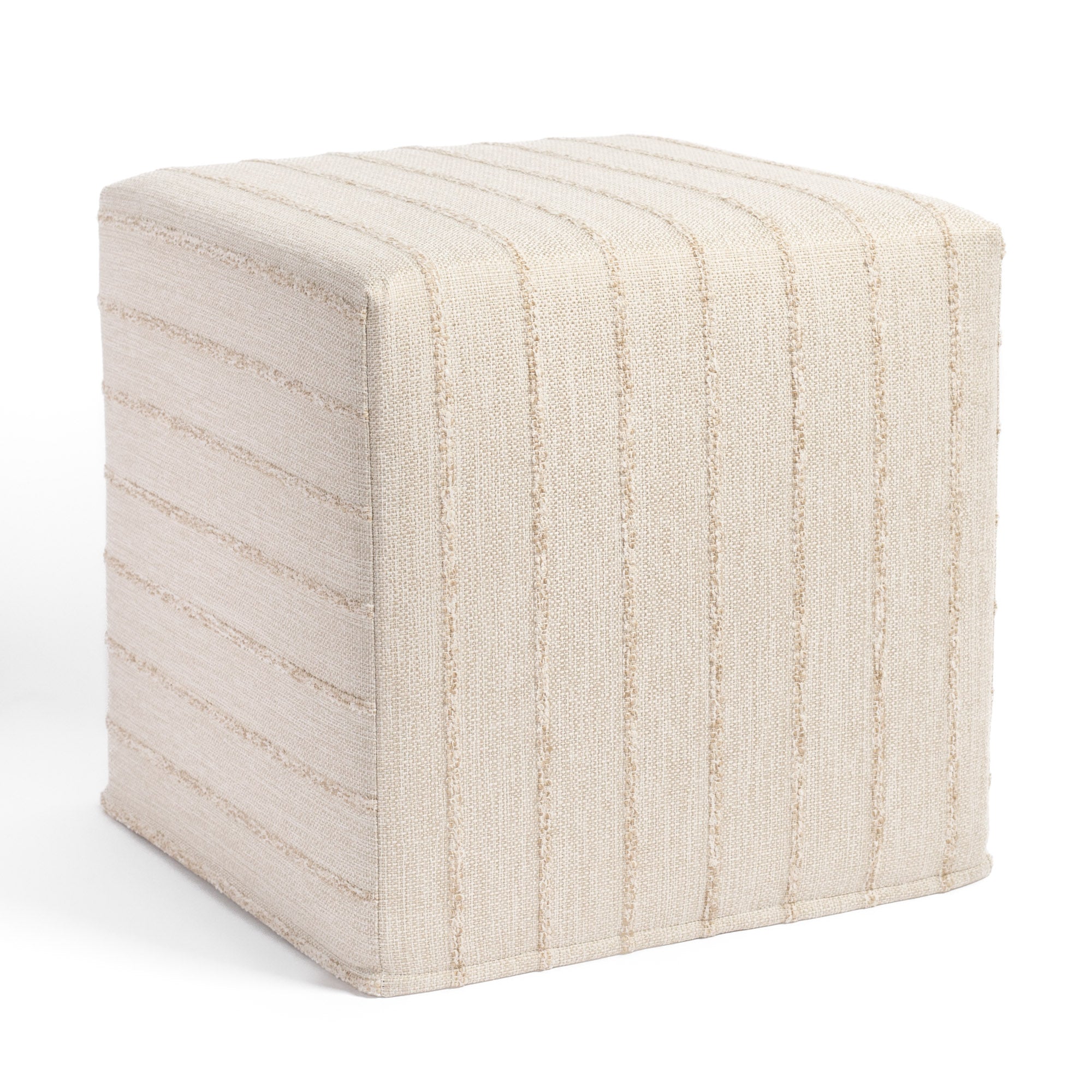 Handmade 16x16 Cube Ottoman with Raffia Weave - Stylish and Durable Footstool for Living Room, Bedroom, or Office Decor