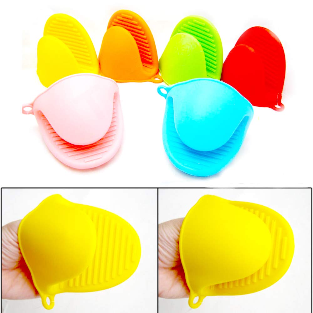 Heat Resistant Silicone Oven Mitts & Pot Holders - Set of 2 Blue Kitchen Gloves for Baking, Grilling & Cooking - Non-Slip Grip for Safe Handling of Hot Pans & Dishes