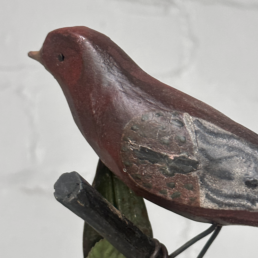 Handcrafted Black Forest Carved Perched Bird on Clay Pot - Unique Home Decor for Living Room, Garden & Outdoor Spaces - Perfect Gift for Bird Lovers (Model #PB1)
