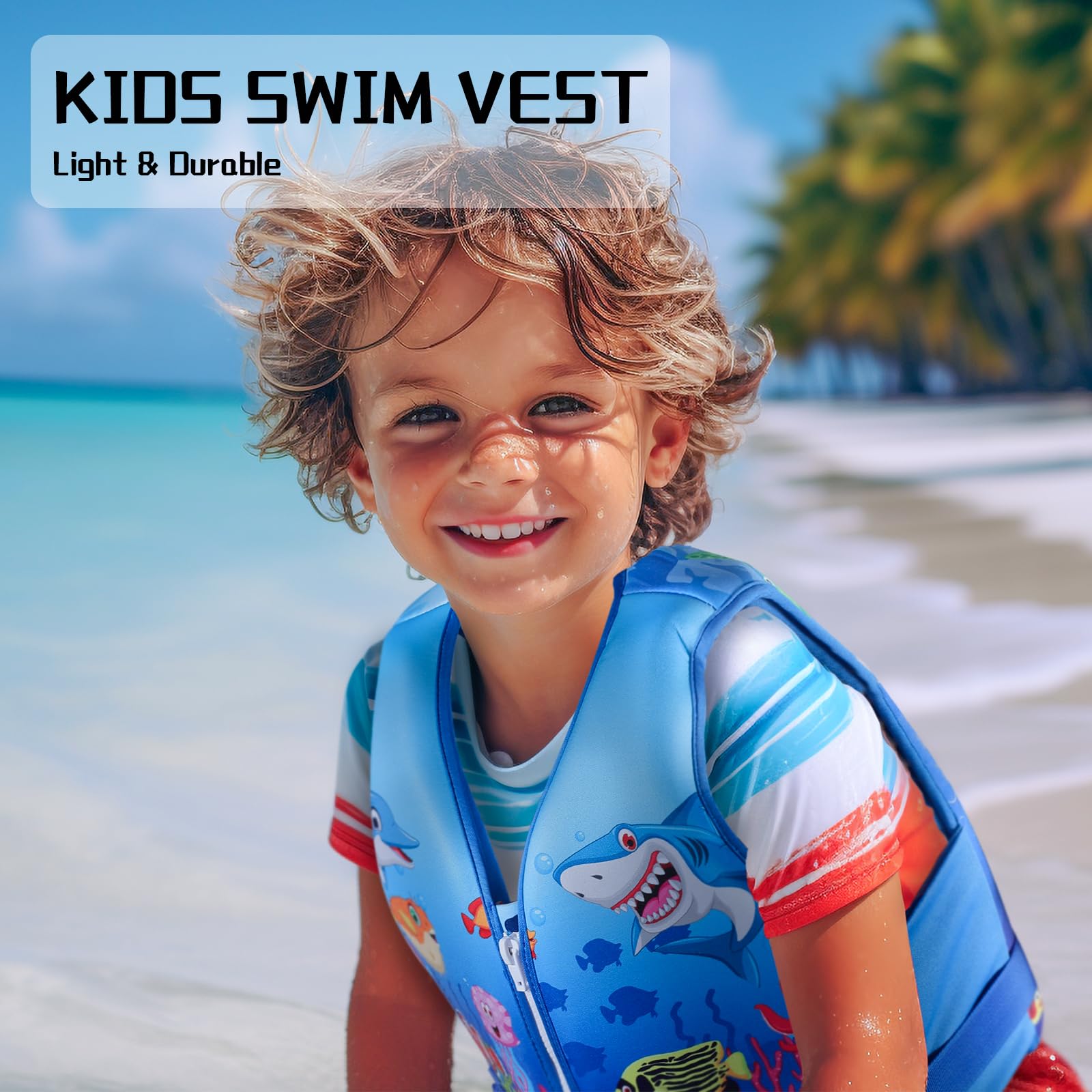 **Adjustable Toddler Swim Vest for Kids 20-60 lbs – Safe & Comfortable Floatation Device for Boys & Girls Ages 2-9 (S-XL) – Perfect for Pool, Beach & Swimming Lessons**