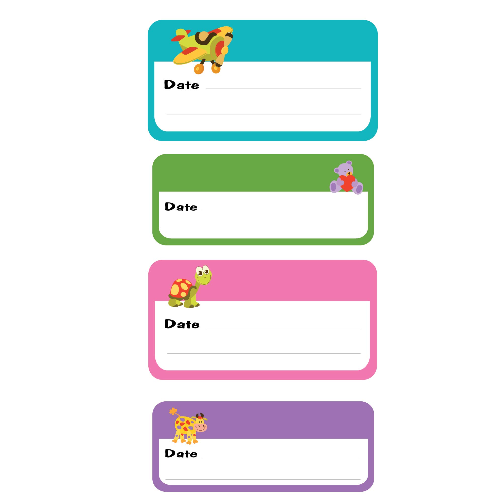 Lovable Labels Date-It Food Container Stickers - 36 Pre-Printed Waterproof Freezer Labels for Refrigerator & Freezer Organization - Reusable Food Label Stickers for Baby Food Storage & Meal Prep