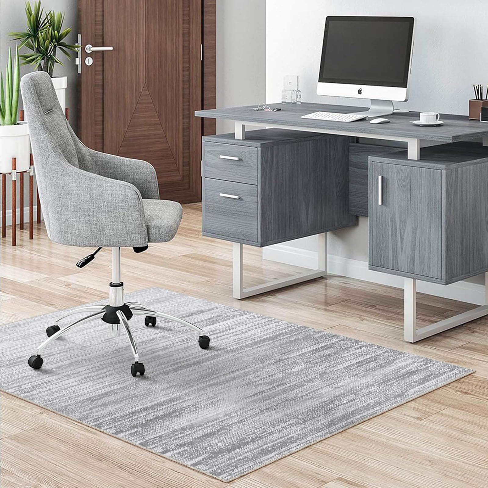 Anidaroel Ombre Office Chair Mat for Hardwood Floors 48