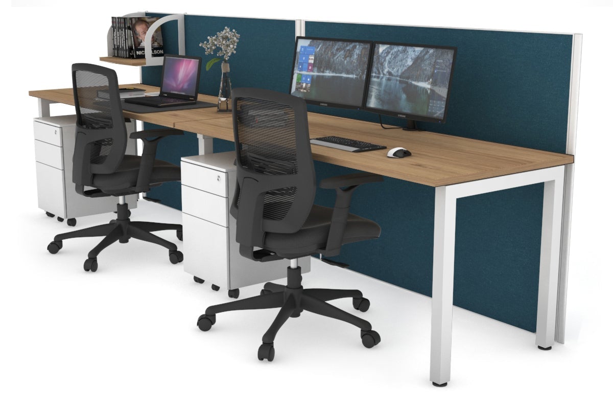 Horizon Quadro 2 Person Office Workstation with Square Legs - 1200L x 700W Dimensions - Perfect for Collaborative Workspaces & Shared Office Desks