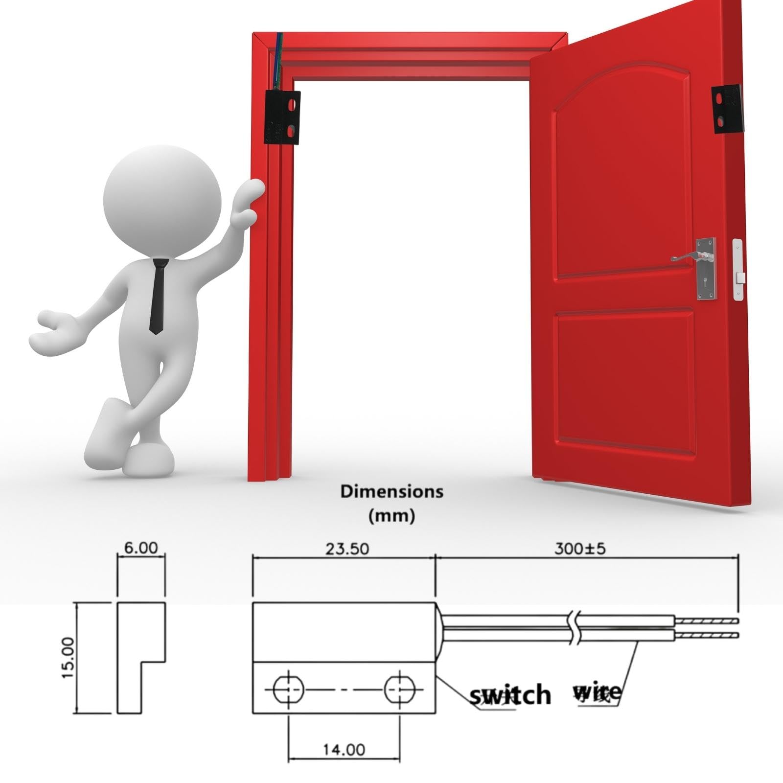 Industrial Grade Magnetic Switch (NO) - High Sensitivity & Long Lifespan - Magnetic Reed Switch, Proximity Switch, Reed Switch, Magnetic Door Switch - Ideal for Security Systems, Automation & Industrial Applications