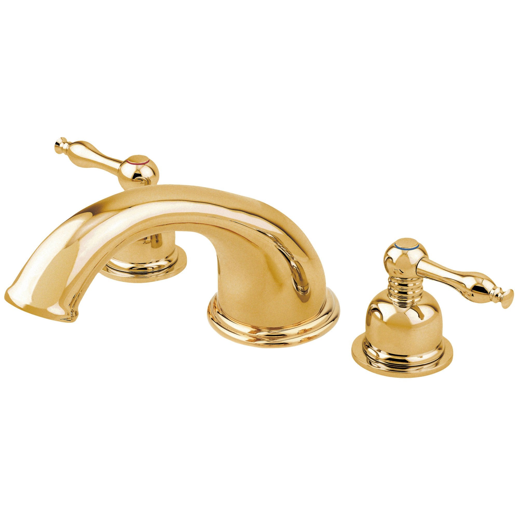Danze Sheridan Polished Brass 2-Handle Widespread Roman Tub Filler Faucet with Rough-In Valve - Luxury Bathtub Faucet for Spa-Like Bathroom Experience