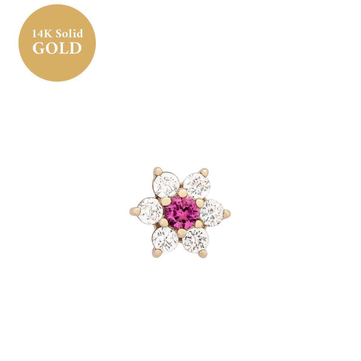 Zodiac Flower Birthstone Cartilage Piercings Stud Earrings | HSEK2311 | Perfect for Daily Wear, Gift Giving & Zodiac-Themed Jewelry Collections