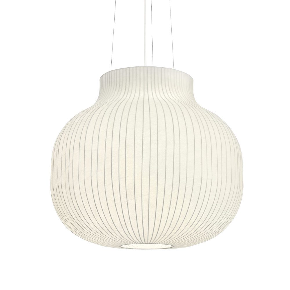MUUTO Strand Pendant Lamp Ø60cm (Closed) White - Modern Scandinavian Hanging Light Fixture for Dining Room, Kitchen Island & Living Room Decor