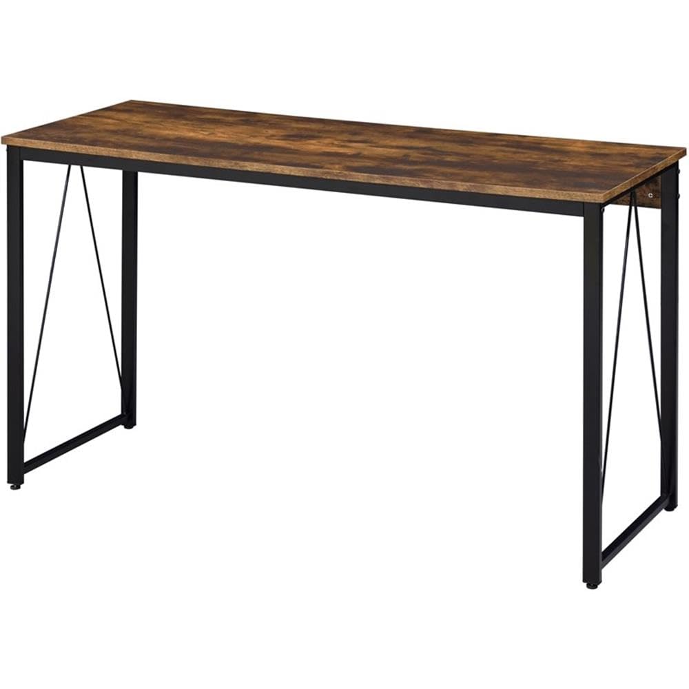Acme Zaidin Wooden Rectangle Writing Desk - Weathered Oak & Black Finish, Home Office Desk for Study, Work, and Remote Learning