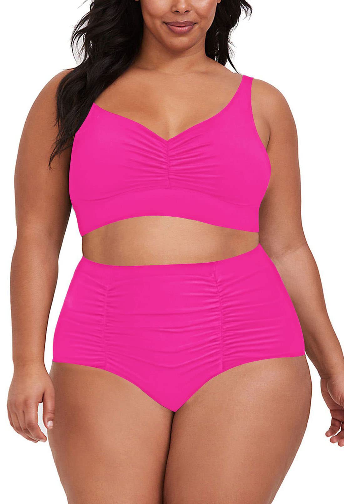 Plus Size High Waisted Bikini Set - Tummy Control Swimwear for Women | Beach & Pool