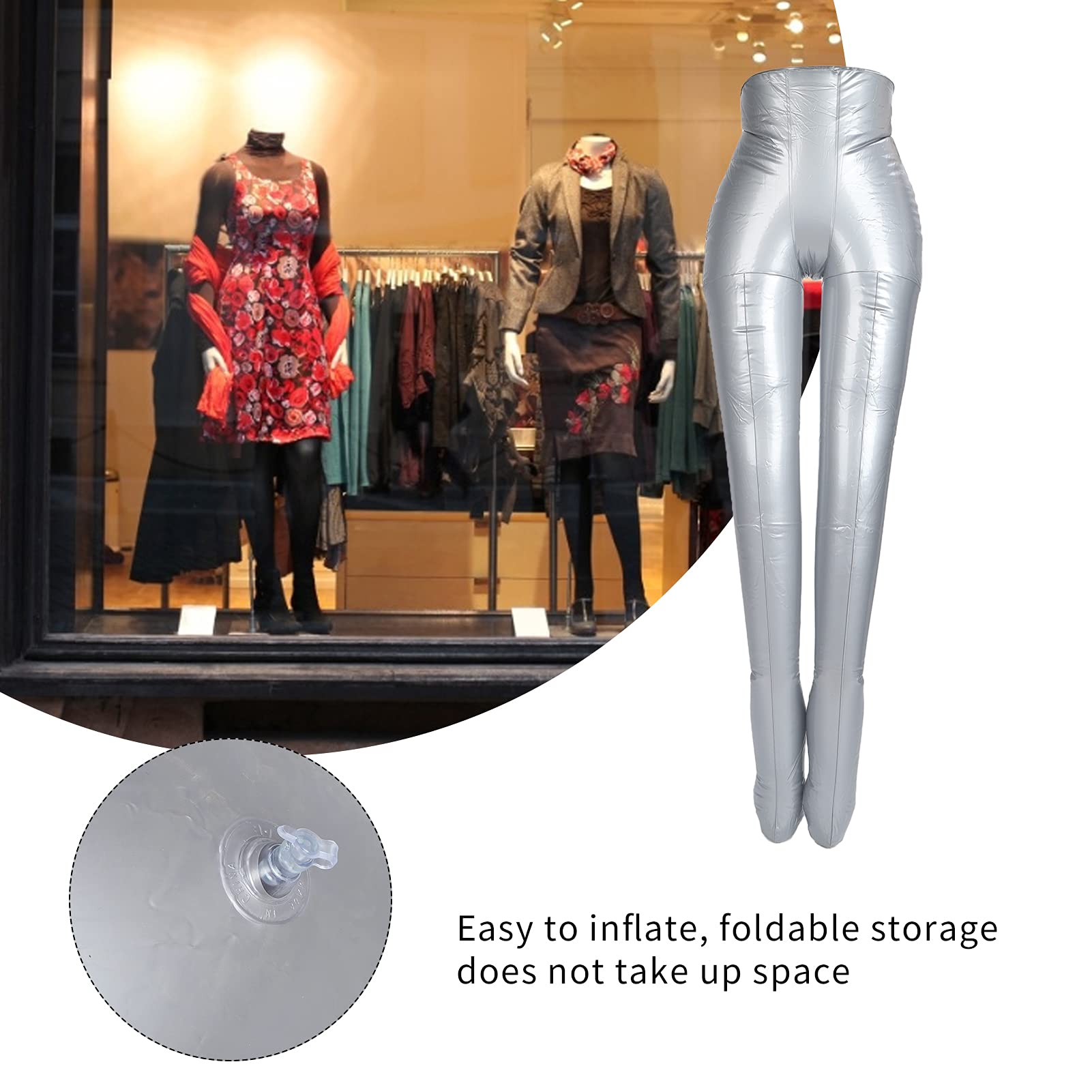 Inflatable Female Half Body Mannequin - PVC Material Legs & Trousers for Clothing Display | Perfect for Retail Stores, Boutiques & Online Fashion Photography