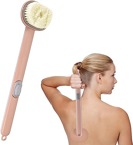 G MALL Long Handle Shower Brush with Detachable Sponge & Built-in Gel Reservoir - Exfoliating Back Scrubber for Deep Cleaning & Massage (3-Pack) | Perfect for Hard-to-Reach Areas & Spa-Like Bath Experience