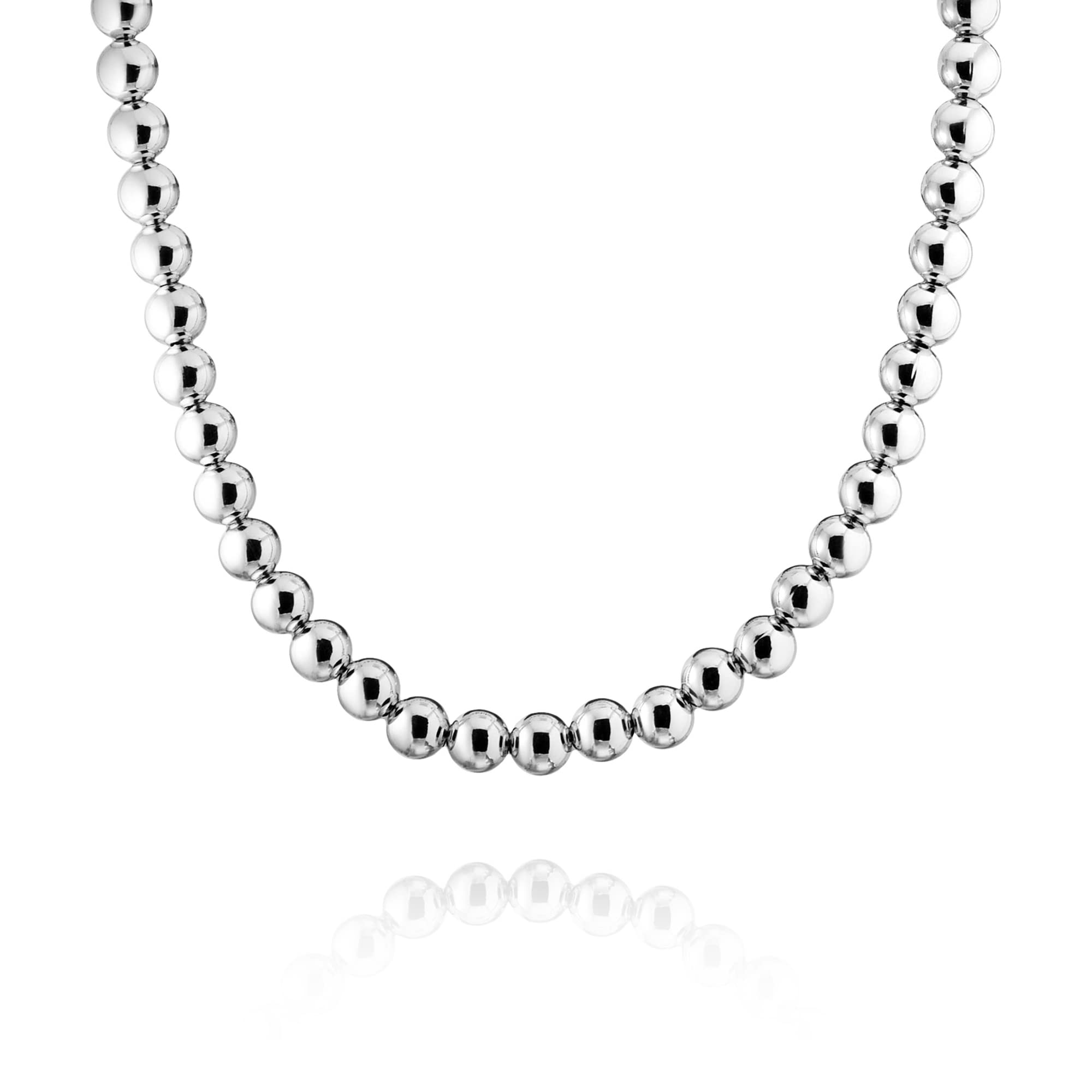 Savlano 8MM Handmade 925 Sterling Silver Beaded Ball Chain Necklace for Women - Italian Crafted Jewelry Gift Box Included | Perfect for Weddings, Anniversaries & Everyday Elegance