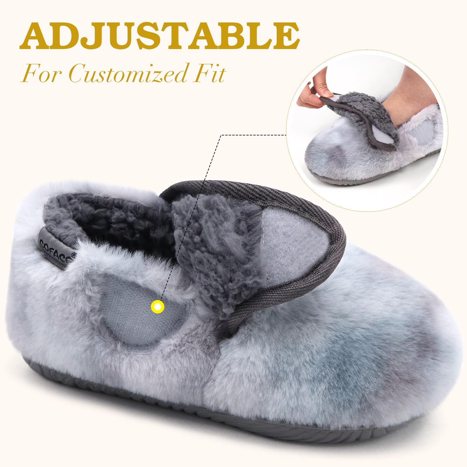 COFACE Women's Memory Foam House Slippers - Soft Fluffy Indoor/Outdoor Slides for Ladies - Perfect for Home, Office, and Travel Comfort