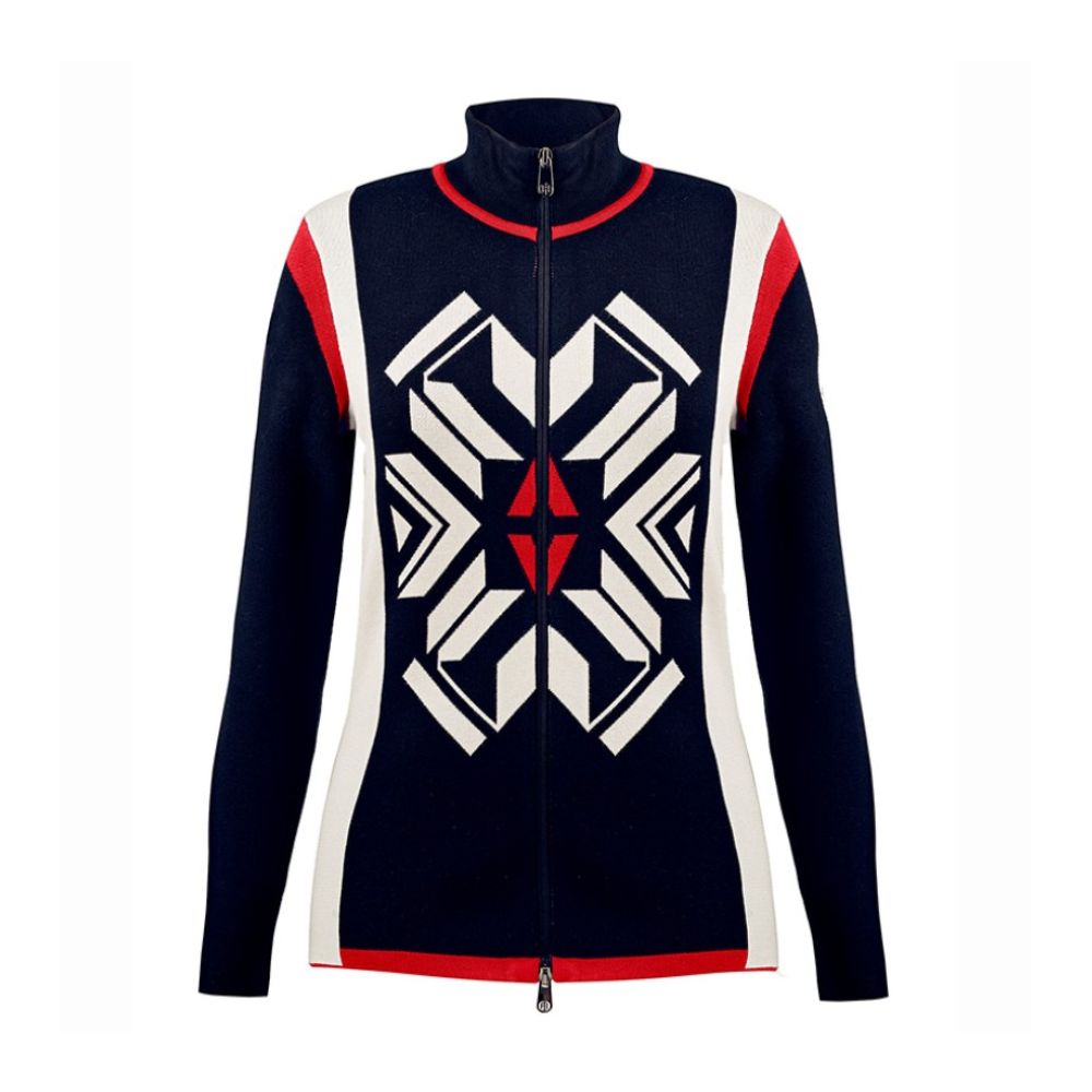Women's White Pepper Knitted Ski Jacket - Gothic Blue | Warm Winter Snowboarding Coat for Skiing, Snowboarding & Outdoor Activities