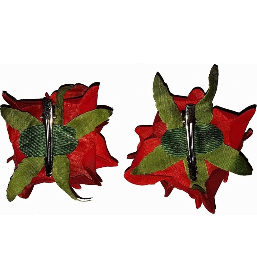 Rubella Hair Clips - 5pcs Colorful Flower Rose Hair Accessories Set for Women & Girls | Perfect for Bridal, Wedding, Party & Everyday Use