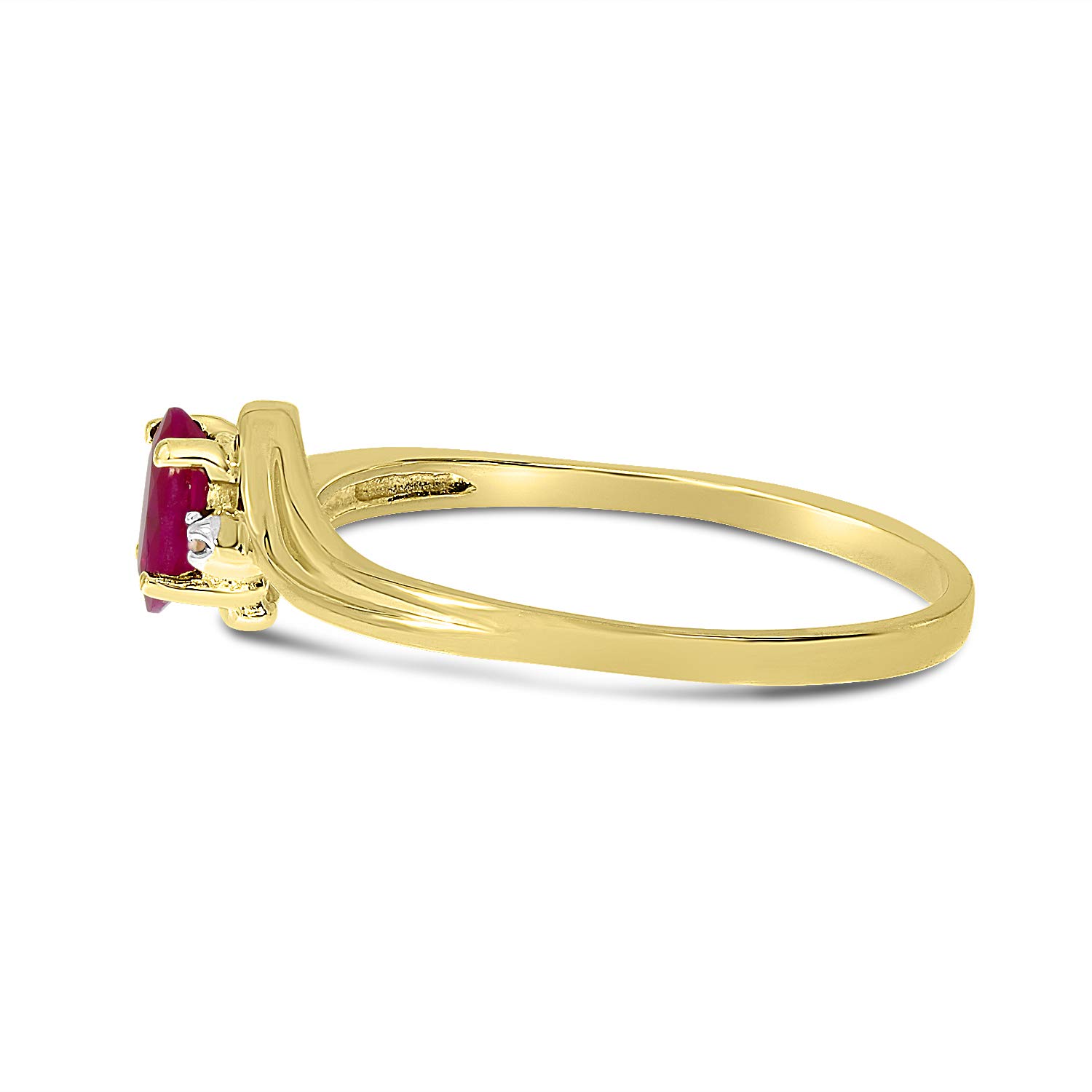 10K Yellow Gold Ruby and Diamond Ring for Women - Elegant Vintage Style Jewelry for Engagement, Anniversary, and Special Occasions