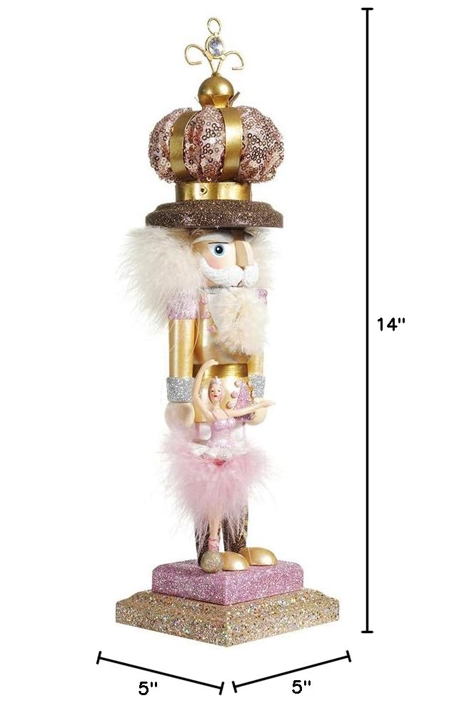 Kurt Adler 14-Inch Hollywood™ Ballet and Crown Nutcracker - Elegant Christmas Decoration for Holiday Tree & Home Décor