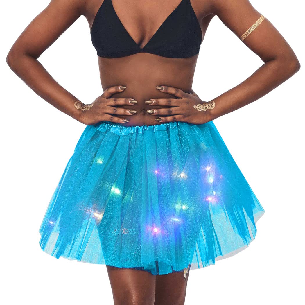 TWINKLEDE LED Light Up Tutu Skirt - Sparkly Tulle Dance Skirt for Women | Ballet, Party, Rave Costume | Perfect for Dance Performances, Halloween & Festive Celebrations