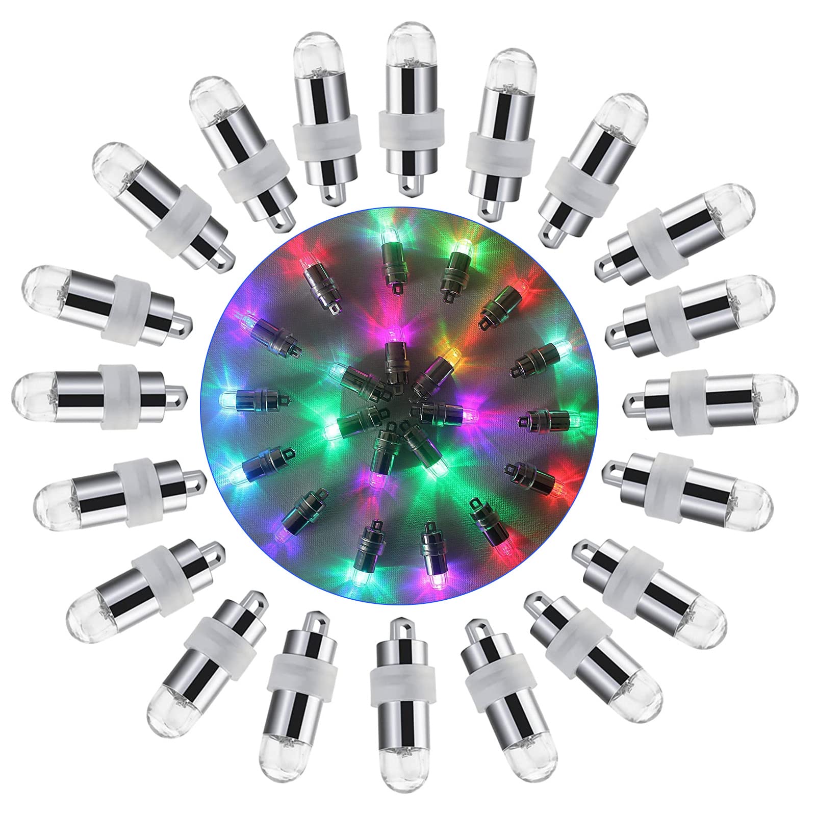 HOSL Mini LED Balloon Lights 60PCS - Small Battery Operated String Lights for Balloons, Paper Lanterns, Halloween, Wedding & Party Decorations - Multicolor Blinking Lights for Crafts, Home & Outdoor Events