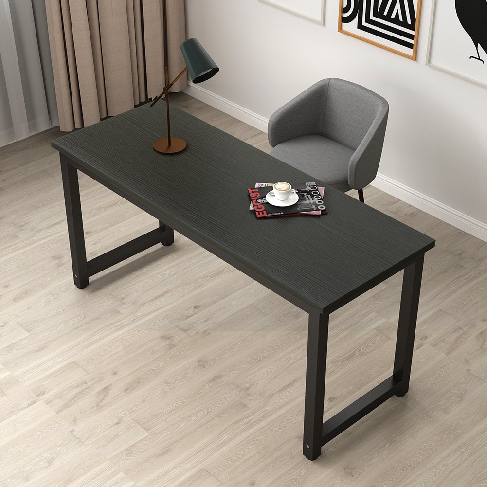Tribesigns 63 Inch Modern Computer Desk - Large Office Desk with Black Metal Frame, Sturdy Writing Table for Home Office, Study & Workstation | Perfect for Small Spaces, Gaming & Remote Work