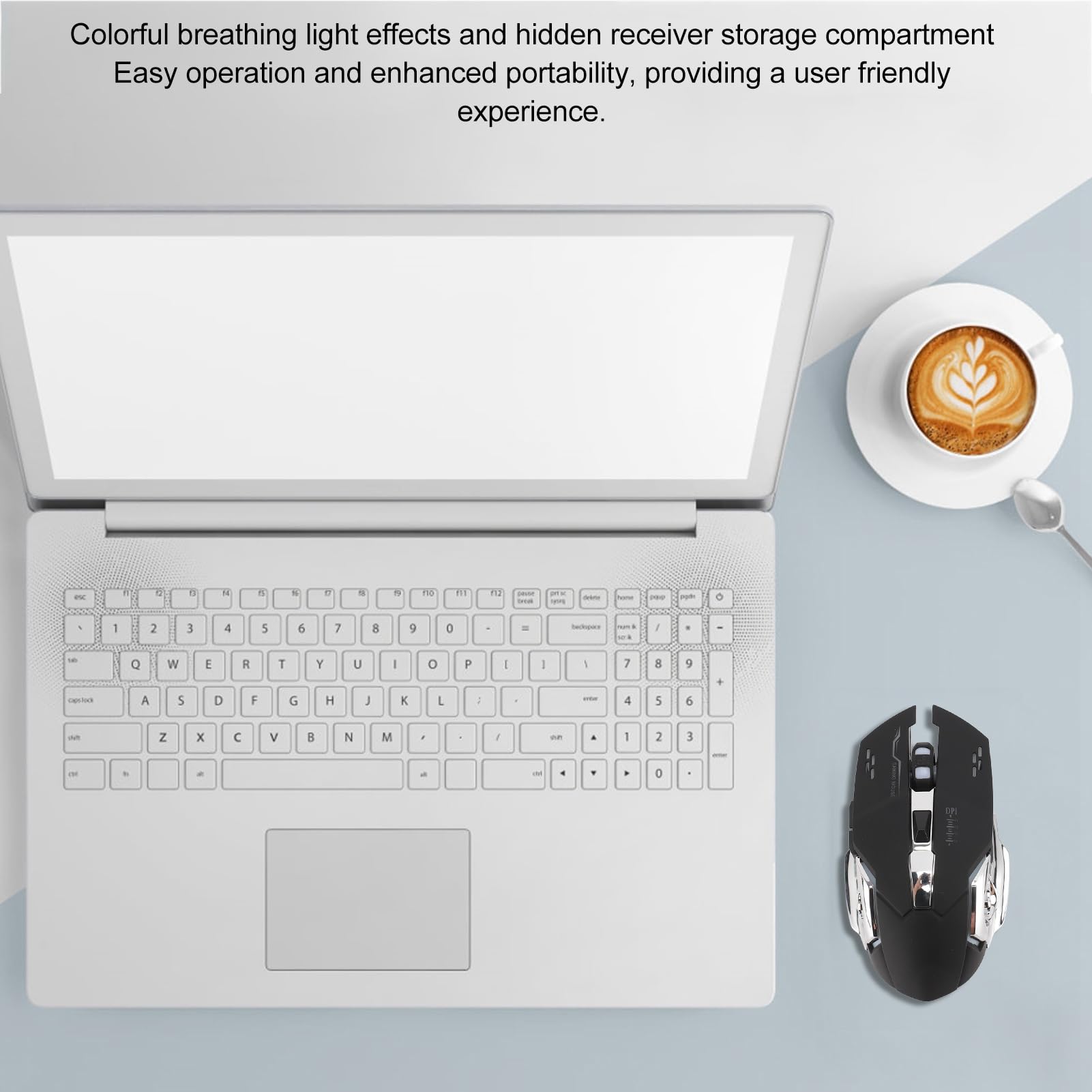 2.4GHz Wireless Gaming Mouse with Bluetooth, 4 Adjustable DPI Levels, Ergonomic Silent Design for PC & Laptop - Perfect for Gaming, Office Work, and Home Use