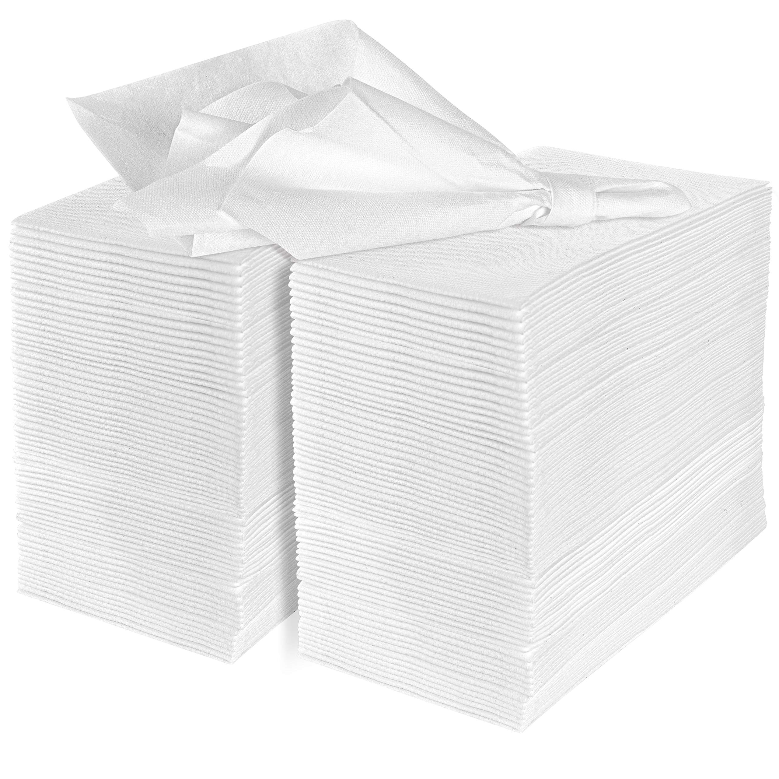 eDayDeal Soft & Absorbent Disposable Cloth-Like Paper Hand Towels - 100 Count White Air Laid Tissue for Kitchen, Bathroom, Parties & Events | Perfect for Guest Use, Home Cleaning & Hospitality
