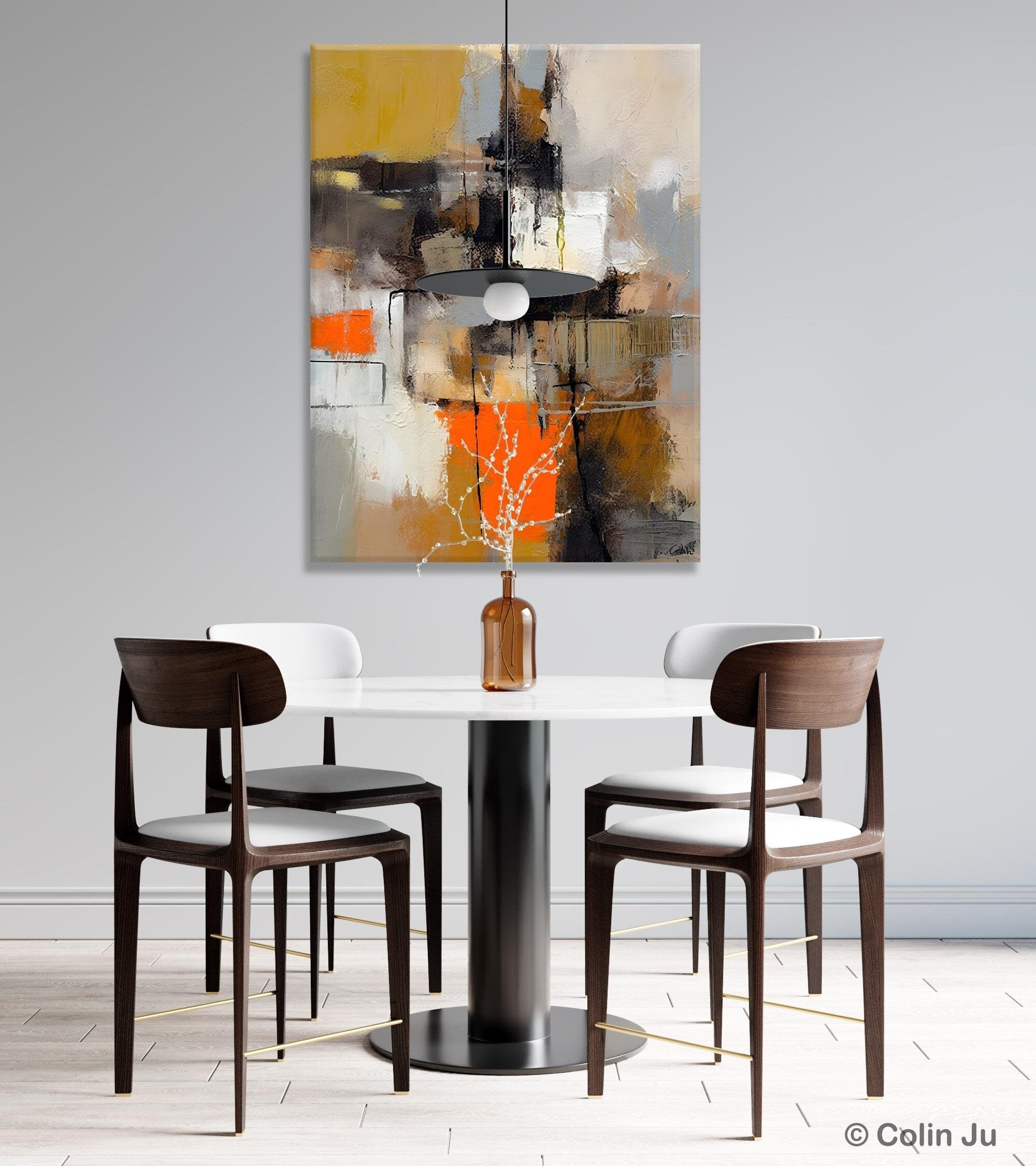 Extra Large Acrylic Abstract Painting on Canvas - Modern Contemporary Wall Art for Dining Room Decor | Original Handmade Artwork for Living Room, Bedroom & Office