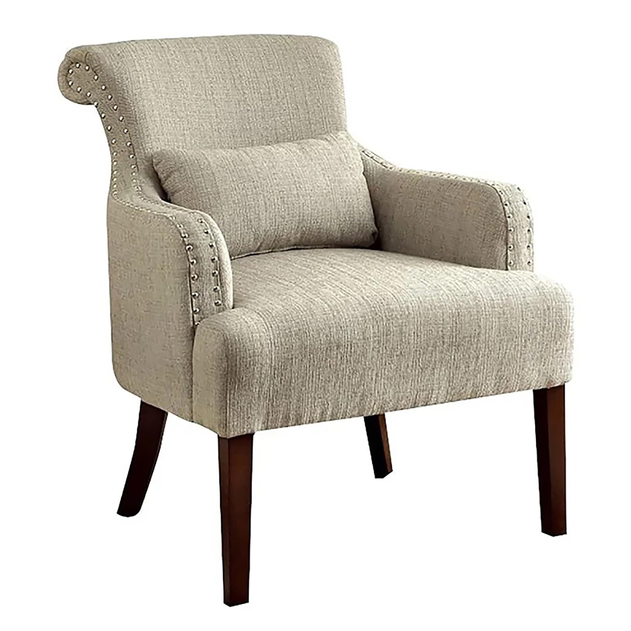 Furniture of America Venize Modern Accent Chair in Beige - Contemporary Living Room Seating for Home Office & Lounge Areas