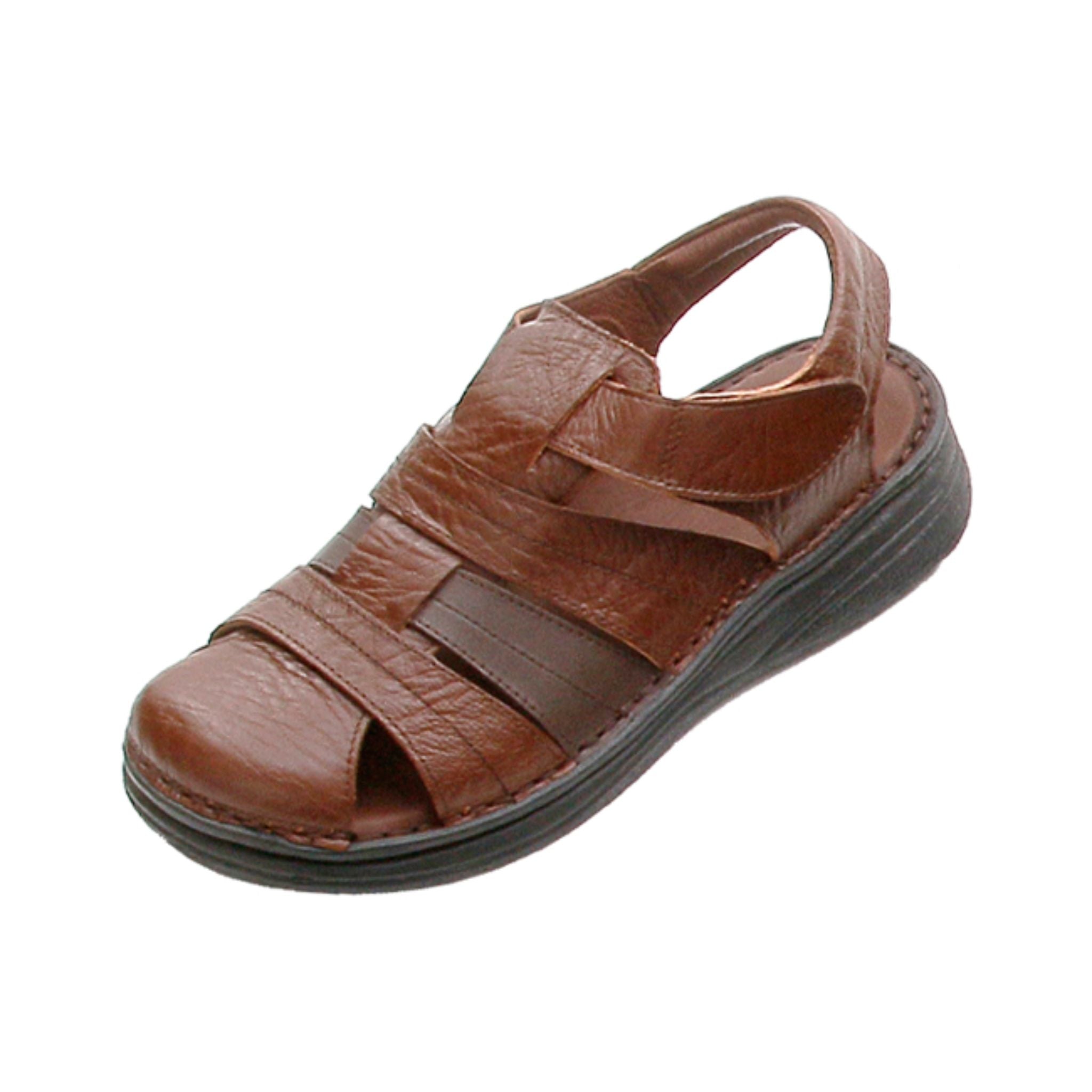 BRUNO CO. Men's Leather Sandals - PATRICK Brown | Comfortable & Durable for Outdoor Walking, Beach, and Casual Wear