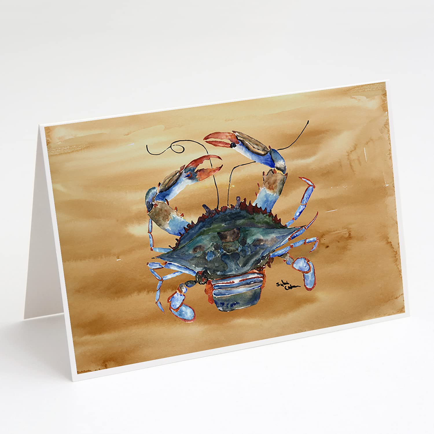 Premium Crab Greeting Cards & Envelopes Set - 8 Blank A7 (5x7) Note Cards for Birthdays, Thank You Notes & Special Occasions | Whimsical Marine-Themed Stationery