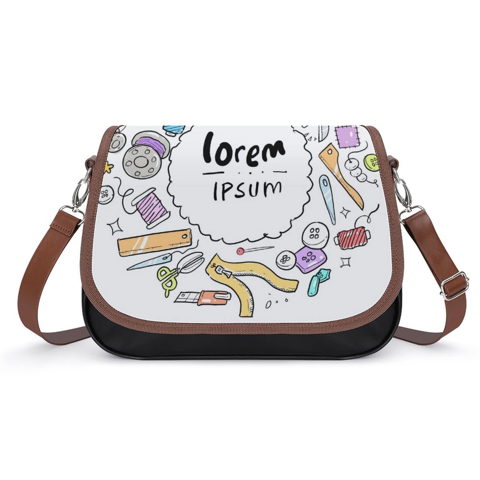 Trendy Printed Crossbody Bags for Women - Fashionable Leather Shoulder Bag & Satchel Hobo Purse with Doodle Design | Perfect for City Travel, Shopping & Daily Use