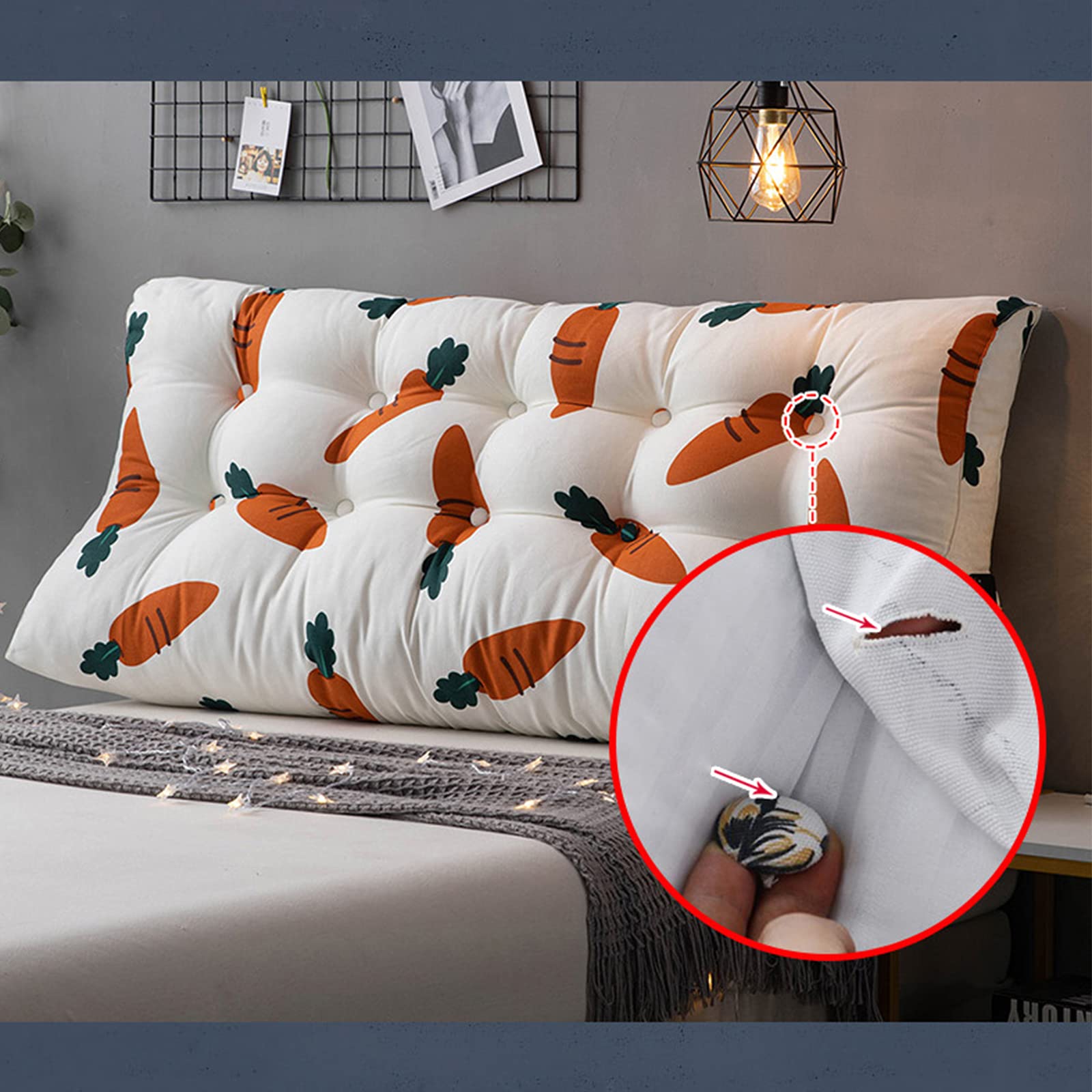 Large Triangular Reading Pillow with Lumbar Support - 22in Wedge Backrest for Beds (Twin, Full, Queen, King) | Perfect for Reading in Bed, Watching TV, or Back Pain Relief