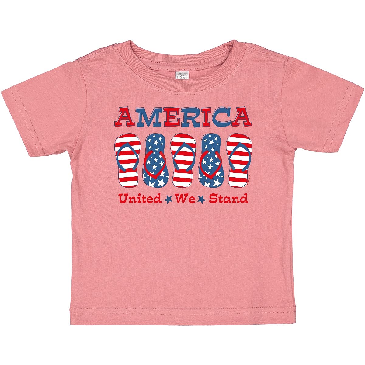 Inktastic Flip Flop America Baby T-Shirt - Cute Patriotic Outfit for Infants & Toddlers - Perfect for 4th of July, Beach Days & Family Photos