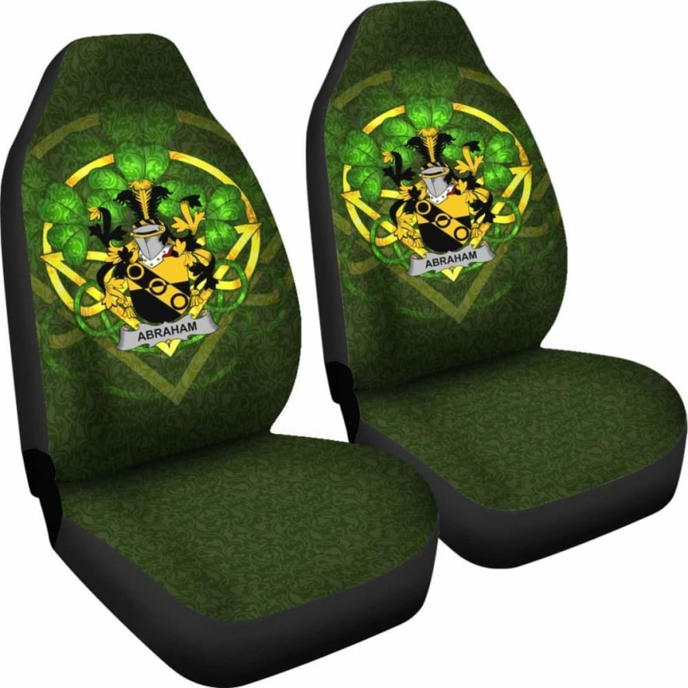 Abraham Ireland Car Seat Cover Set of 2 - Celtic Shamrock Design, Universal Fit for Cars, SUVs & Trucks - Perfect for St. Patrick's Day Decor & Irish Pride Accessories
