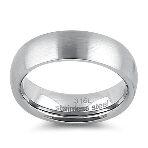 6mm Stainless Steel Satin Finish Band Ring for Men & Women - Durable Wedding, Engagement, or Everyday Fashion Jewelry