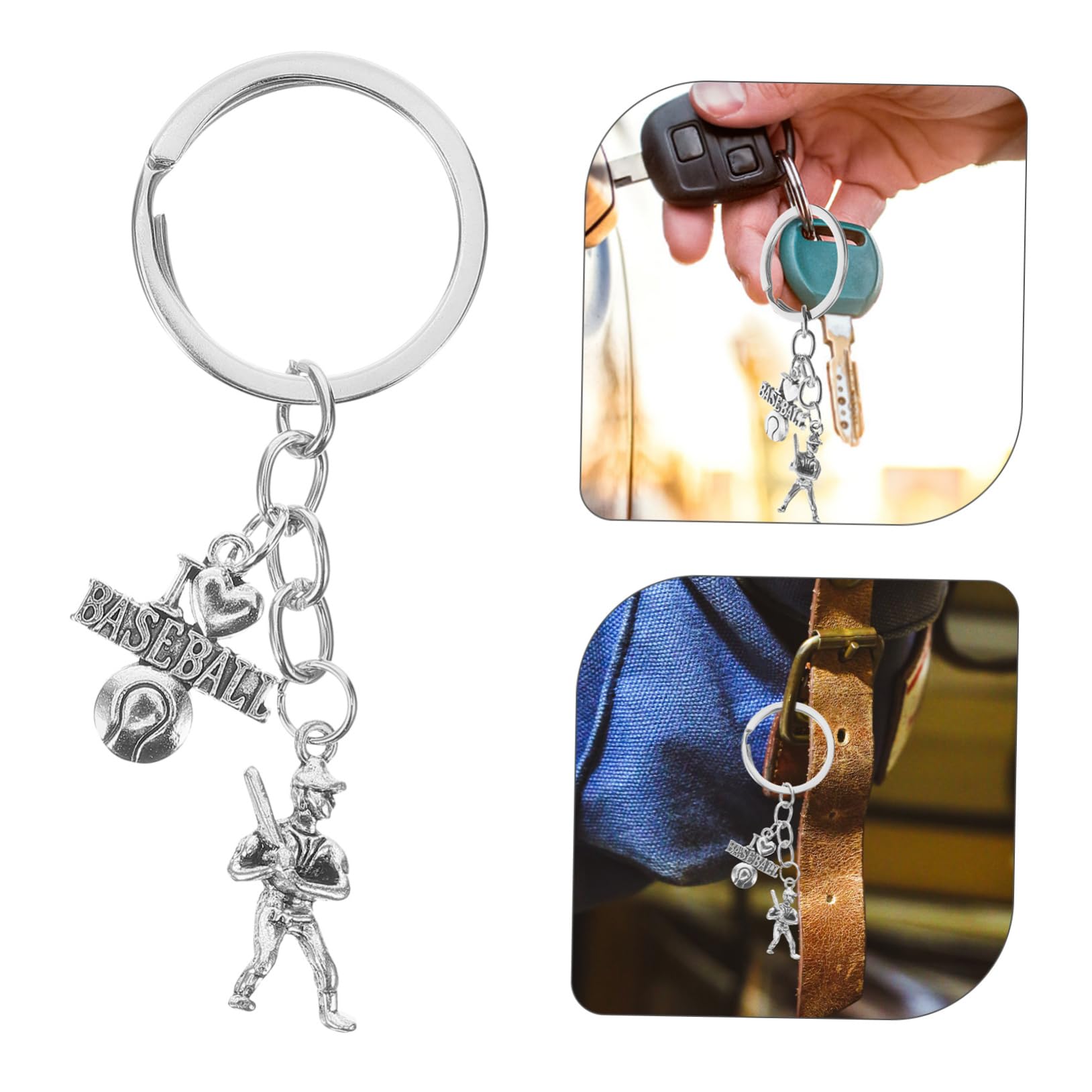 Baseball Keychain for Men & Women - Durable Key Ring Keychain Accessories for Baseball & Softball Fans - Perfect for Keys, Bags & Backpacks